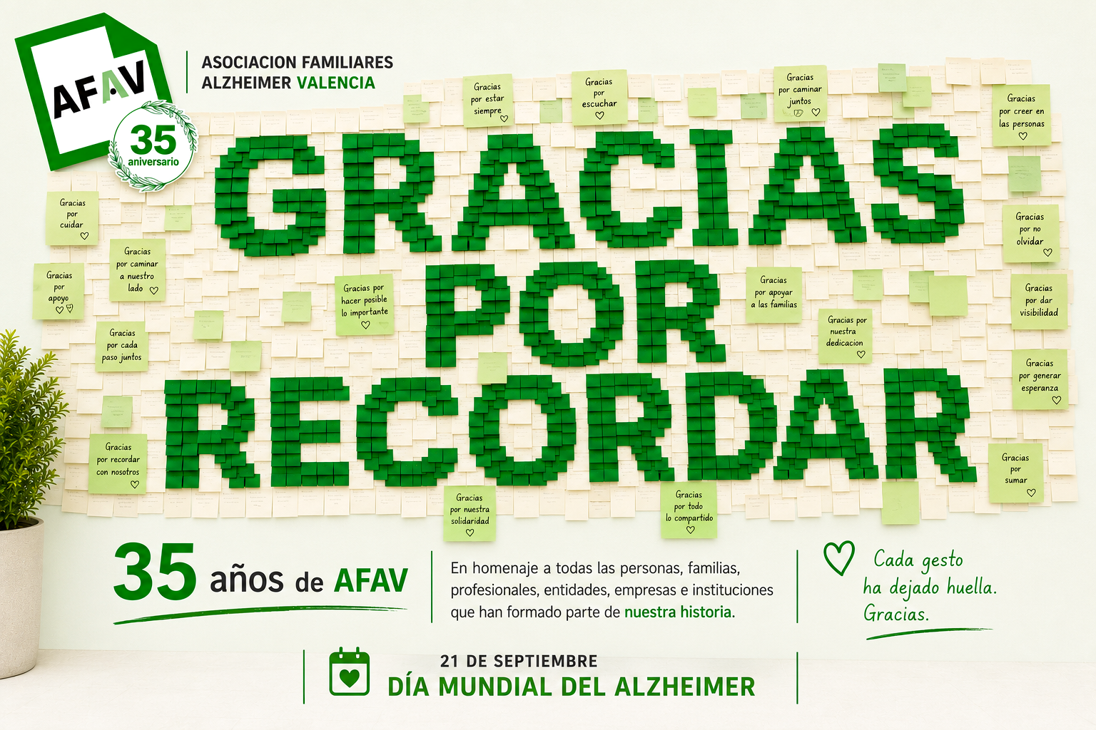 Cartel conmemorativo del Día Mundial del Alzheimer de AFAV