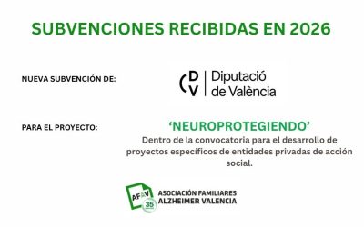 AFAV recibe una subvención de la Diputación de Valencia para el programa NEUROprotegiendo